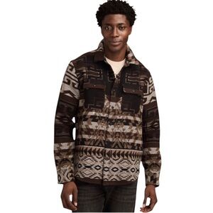 NWT LUCKY BRAND Men's Jacquard Humboldt Long Sleeve Over-shirt Large 100% Cotton